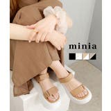 ベージュ | フレアソールストラップスポサン 厚底サンダル minia | minia