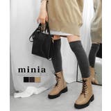 ベージュ | コマンドソールレースアップ 厚底4cmヒール minia | minia