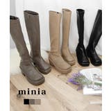 ベージュ | バルキーヒールロング 約8cm厚底ヒール minia | minia
