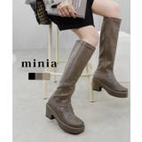 モカ | バルキーヒールロング 約8cm厚底ヒール minia | minia
