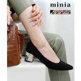 ブラック | ブロックヒールポインテッド 5cmヒール minia | minia