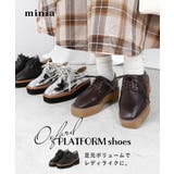 スクエアトゥ厚底オックスフォードシューズ 4cmヒール minia | minia | 詳細画像1 