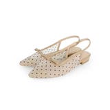 ベージュ(ドットシアー) | シアーポインテッドリボンパンプス 2cmヒール minia | minia