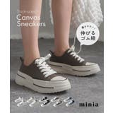 カーキ(キャンバス生地) | キャンバス メタリック 厚底スニーカー | minia