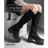 厚底スエードロングブーツ 5cmヒール minia | minia | 詳細画像1 