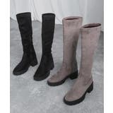 厚底スエードロングブーツ 5cmヒール minia | minia | 詳細画像9 