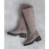 厚底スエードロングブーツ 5cmヒール minia | minia | 詳細画像3 