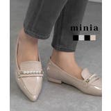 【パール】ベージュ | モチーフポインテッドシューズ フラットパンプス minia | minia