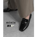 ブラック(エナメル) | スクエアトゥコインローファー minia ミニア | minia