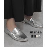 シルバー(PU) | スクエアトゥコインローファー minia ミニア | minia