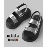 ミラー系シルバー | コノジサンダル 6cm厚底 minia | minia