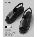 ブラック | 厚底クロスパフサンダル minia ◇ | minia