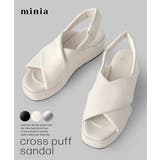 アイボリー | 厚底クロスパフサンダル minia ◇ | minia