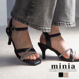 ブラック | ラインストーンのキトゥンヒールサンダル 6 0cmヒール | minia