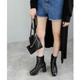 チャンキーヒール厚底ミドルブーツ 9cmヒール minia | minia | 詳細画像39 