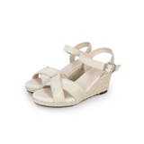 ライトグレー | ジュートウェッジクロスサンダル 6cmヒール minia | minia