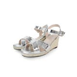 ミラー系シルバー | ジュートウェッジクロスサンダル 6cmヒール minia | minia