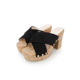 ブラック | 厚底コルクミュール 9cmヒール minia | minia