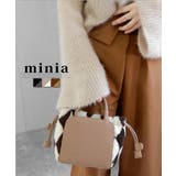 スクエア型ボア巾着 ハンドバッグ2WAY minia | minia | 詳細画像1
