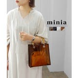 ブラウンクリア | バンブーハンドルのクリアミニショルダー ハンドバッグ2WAY minia | minia