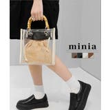 クリア | バンブーハンドルのクリアミニショルダー ハンドバッグ2WAY minia | minia