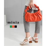 オレンジ | ギャザーハンドルバッグ ハンドバッグ minia | minia