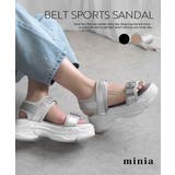 シルバー | ベルトスポサン 厚底サンダル minia | minia