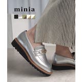 シルバー | 厚底エナメルローファー 3cmヒール minia | minia