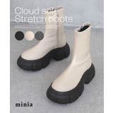 アイボリー(PU) | クラウドソールストレッチブーツ minia ブーツ | minia