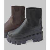 伸縮リブニットで足首きゅ！厚底ニットブーツ 厚底ブーツ minia | minia | 詳細画像12 