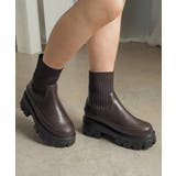 伸縮リブニットで足首きゅ！厚底ニットブーツ 厚底ブーツ minia | minia | 詳細画像24 