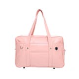 ピンク | スクールバッグ レディース ボストン型 大容量 合皮バッグ Dカン付き 通学用 | Aleh Te’enah