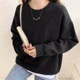 Mサイズ&ブラック | ワッフルトレーナー レディース ワッフル生地 | Aleh Te’enah