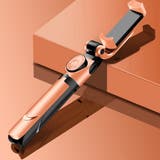 オレンジ | Bluetoothリモコン付き セルカ棒 三脚一体型 | Aleh Te’enah
