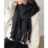 ブラック | ボリュームフリンジマフラー | Outfitter lab