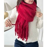 ワインレッド | ボリュームフリンジマフラー | Outfitter lab