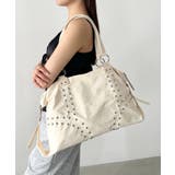 アイボリー | スタッズナイロンボストンバッグ | Outfitter lab