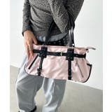 ピンク | ベルトデザインナイロンショルダーバッグ | Outfitter lab
