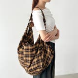 大容量チェックショルダーバッグ | Outfitter lab | 詳細画像5 