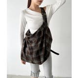 ブラウン | 大容量チェックショルダーバッグ | Outfitter lab