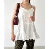 ホワイト | コットンフリルドットキャミワンピース | Outfitter lab