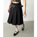 ブラック | ミディ丈プリーツスカート | Outfitter lab