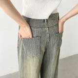 ストライプ柄ワイドデニムパンツ | Outfitter lab | 詳細画像10 
