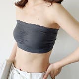 カップ付 ストラップレスフリルブラトップ | Outfitter lab | 詳細画像18 