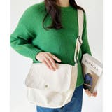 アイボリー | 【A4サイズ対応】フラップキャンバススクエアショルダーバッグ | Outfitter lab