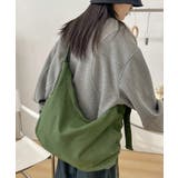 カーキ | ドローコードギャザーキャンバスショルダーバッグ | Outfitter lab