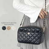 フラワーモチーフ キルティング チェーンショルダーバッグ | Outfitter lab | 詳細画像1