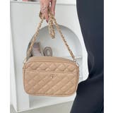 ベージュ | フラワーモチーフ キルティング チェーンショルダーバッグ | Outfitter lab