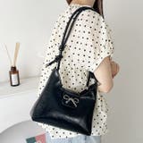 リボンモチーフワンハンドルPUホーボーバッグ | Outfitter lab | 詳細画像14 