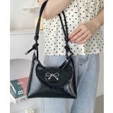 ブラック | リボンモチーフワンハンドルPUホーボーバッグ | Outfitter lab
